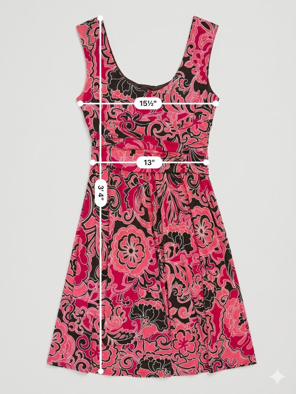 Maggy London Polyester Spandex Floral Ruffled Neck‎ Dress - Picture 2 of 6